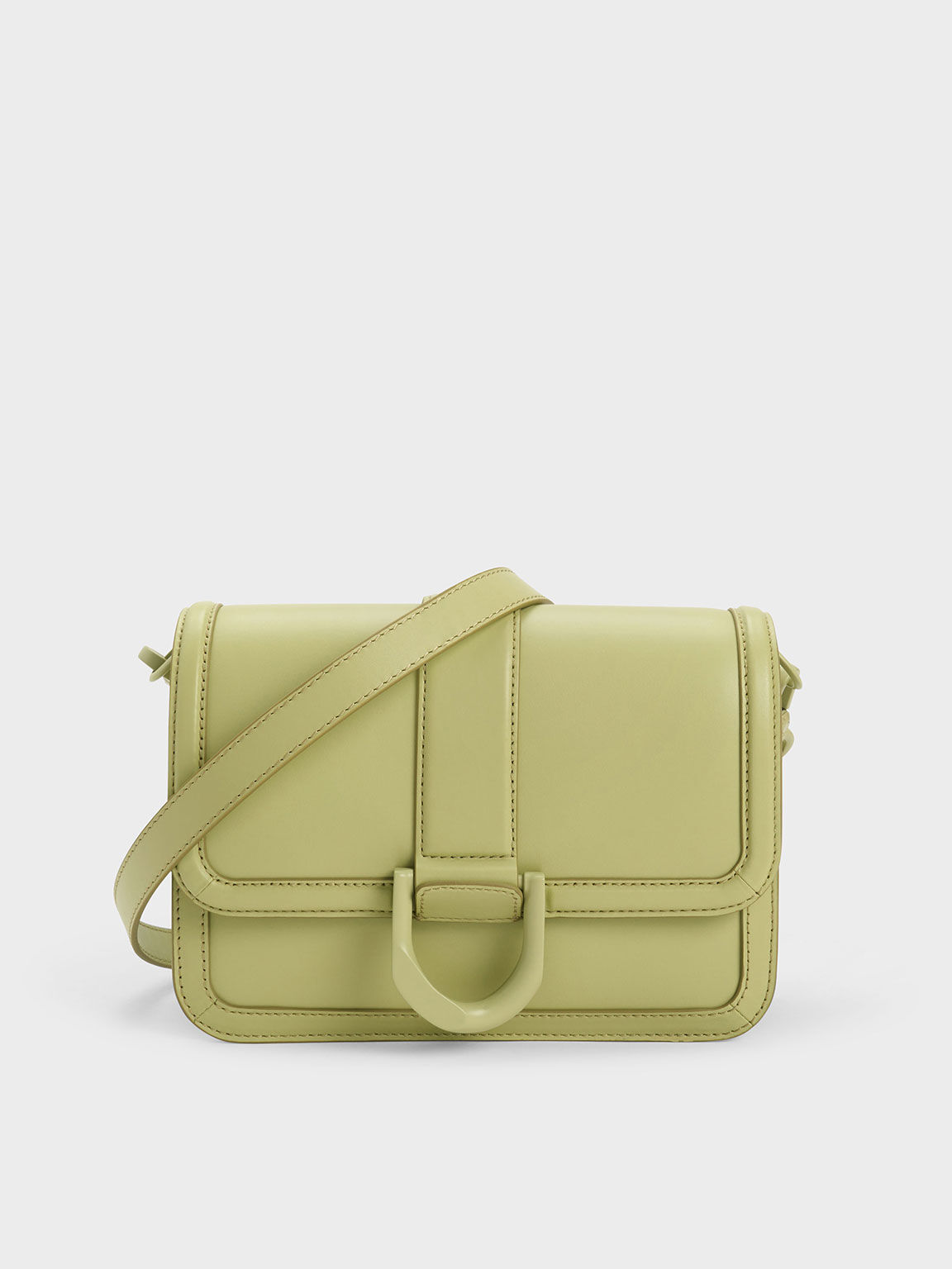 Gabine Leather Crossbody Bag - Green