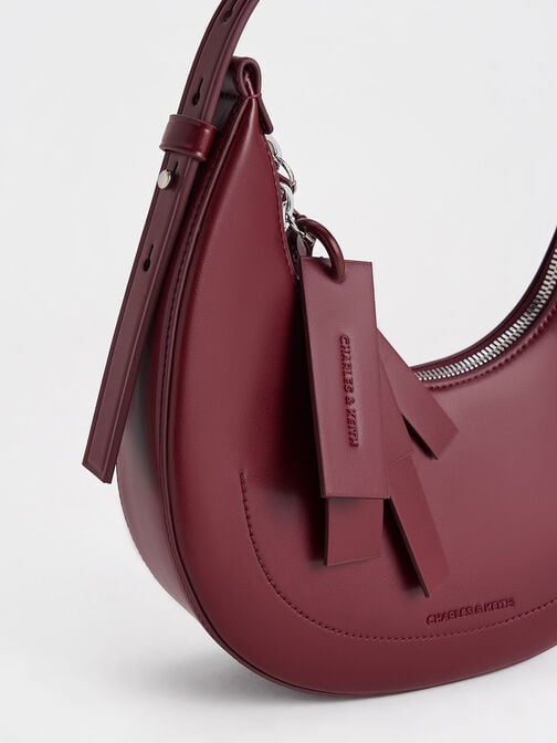 Carey Crescent Hobo Bag, Burgundy, hi-res