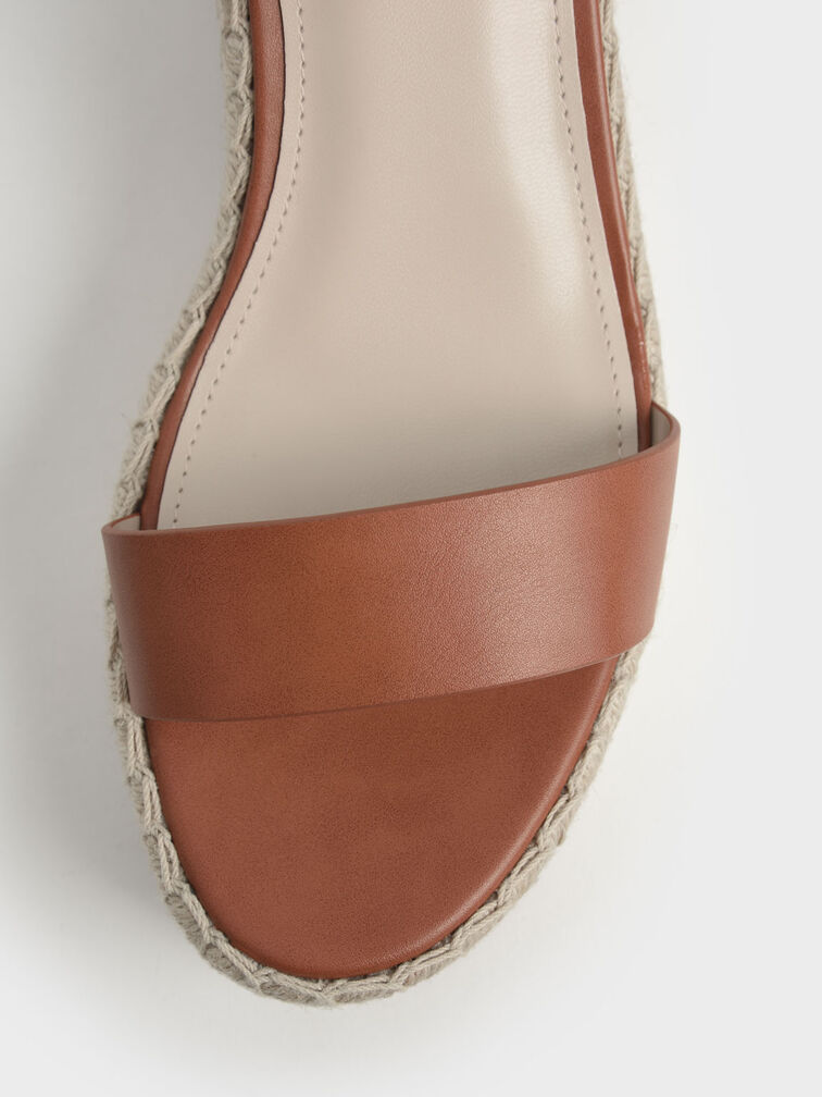 Ankle Strap Espadrille Wedges, Cognac, hi-res