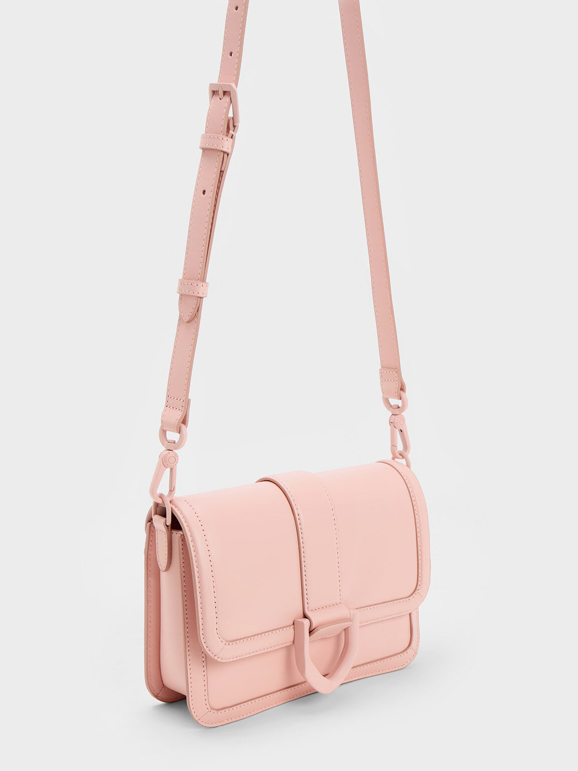 Gabine Leather Crossbody Bag, Pink, hi-res