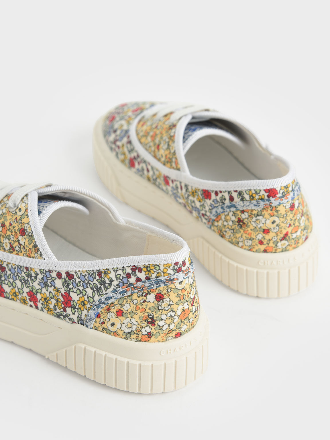 Girls' Printed Cotton Sneakers, Multi, hi-res