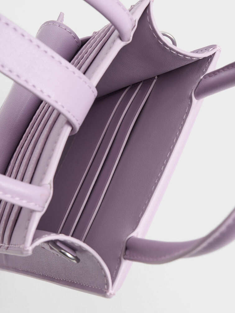千鳥紋針織手機包, 紫丁香色, hi-res