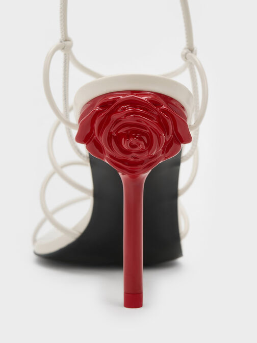 Flor 綁帶玫瑰細跟涼鞋, 石灰白, hi-res