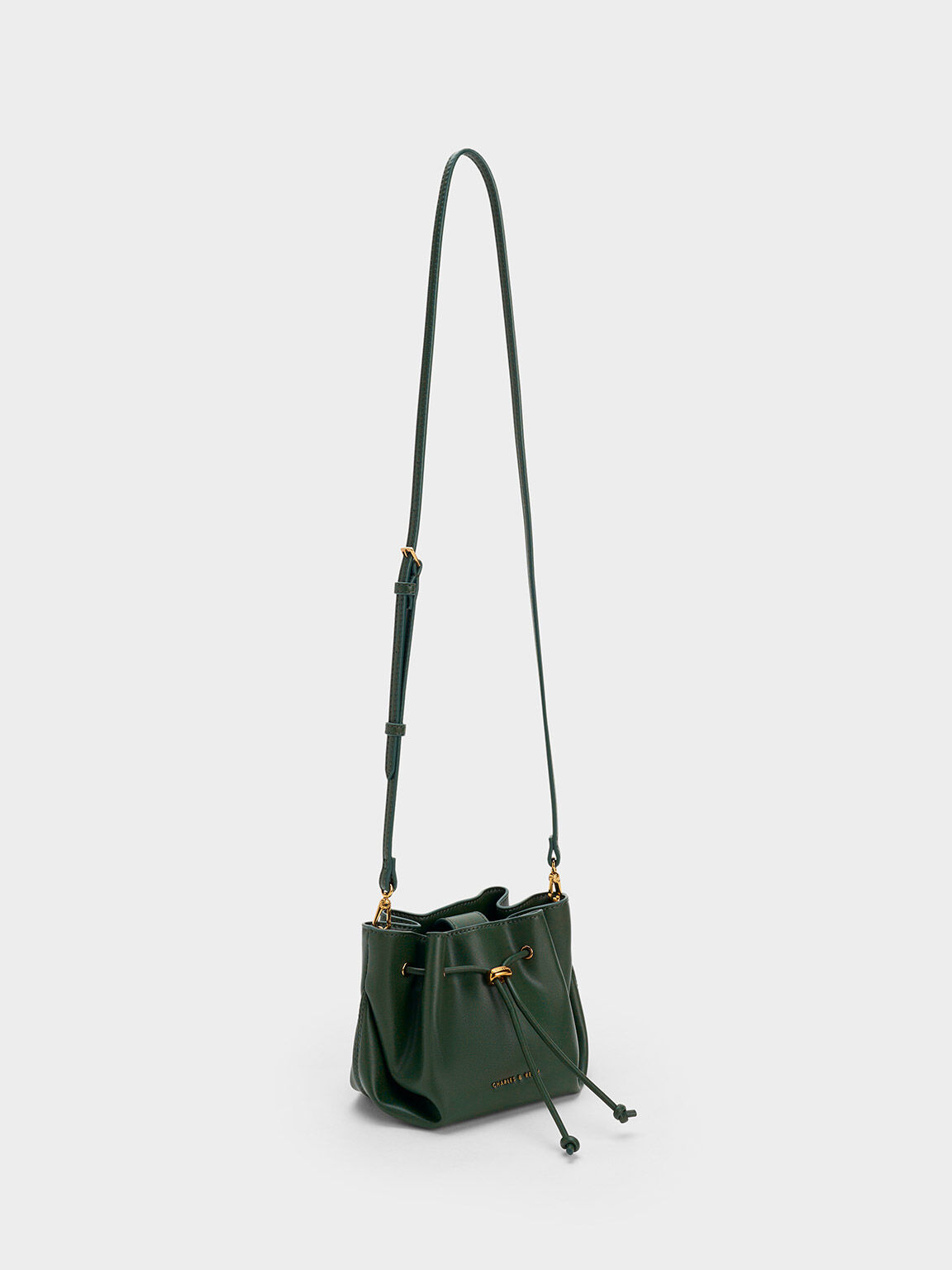 Boaz Drawstring Top Handle Bag, Dark Green, hi-res