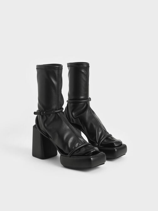 Lucile Platform Calf Boots, Black, hi-res