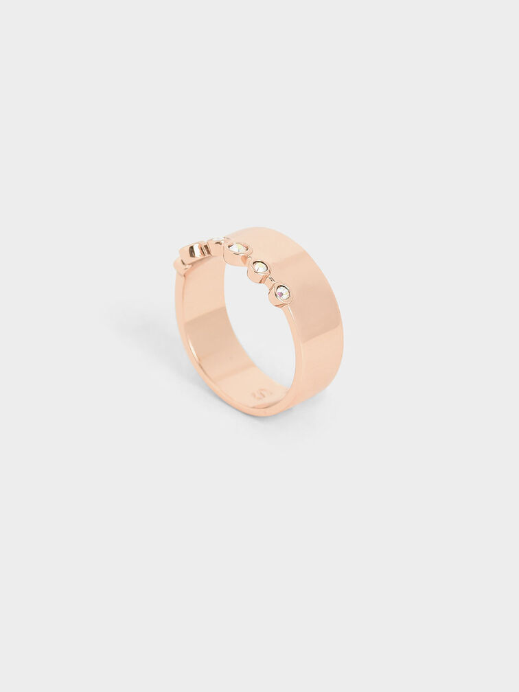 Swarovski® Crystal Studded Ring, Rose Gold, hi-res