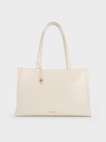 Augustine Sculptural-Detail Tote Bag, Cream, hi-res