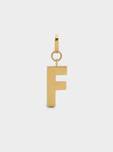 Gold Alphabet Keychain, Gold, hi-res