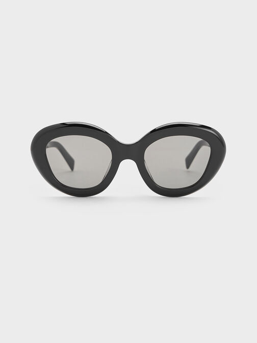 貓眼膠框墨鏡, 黑色, hi-res