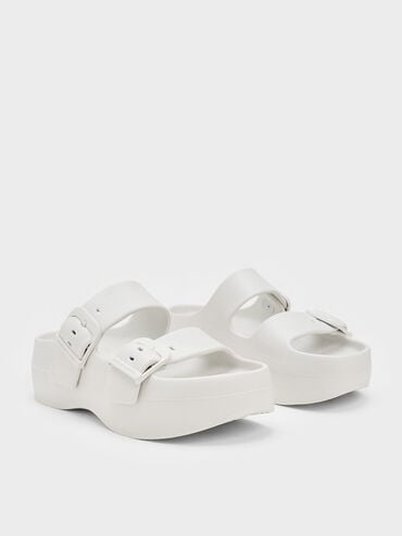 Bunsy Double-Strap Sports Sandals, White, hi-res