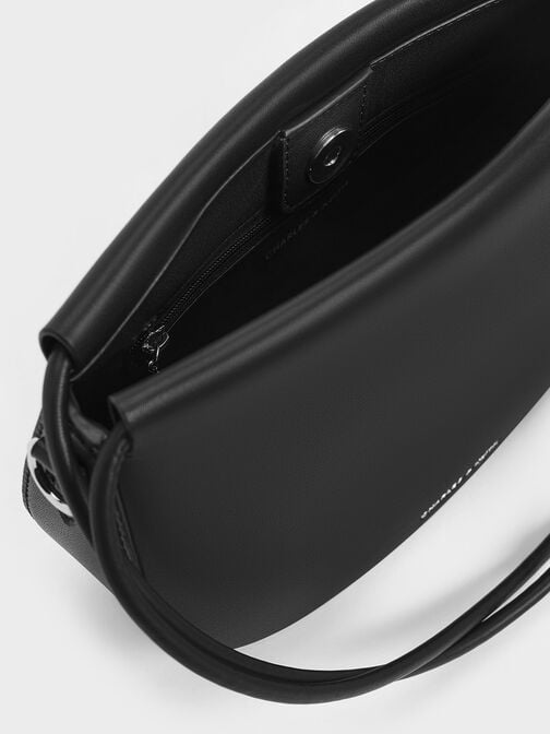 Elora Curved Top Handle Bag, Noir, hi-res