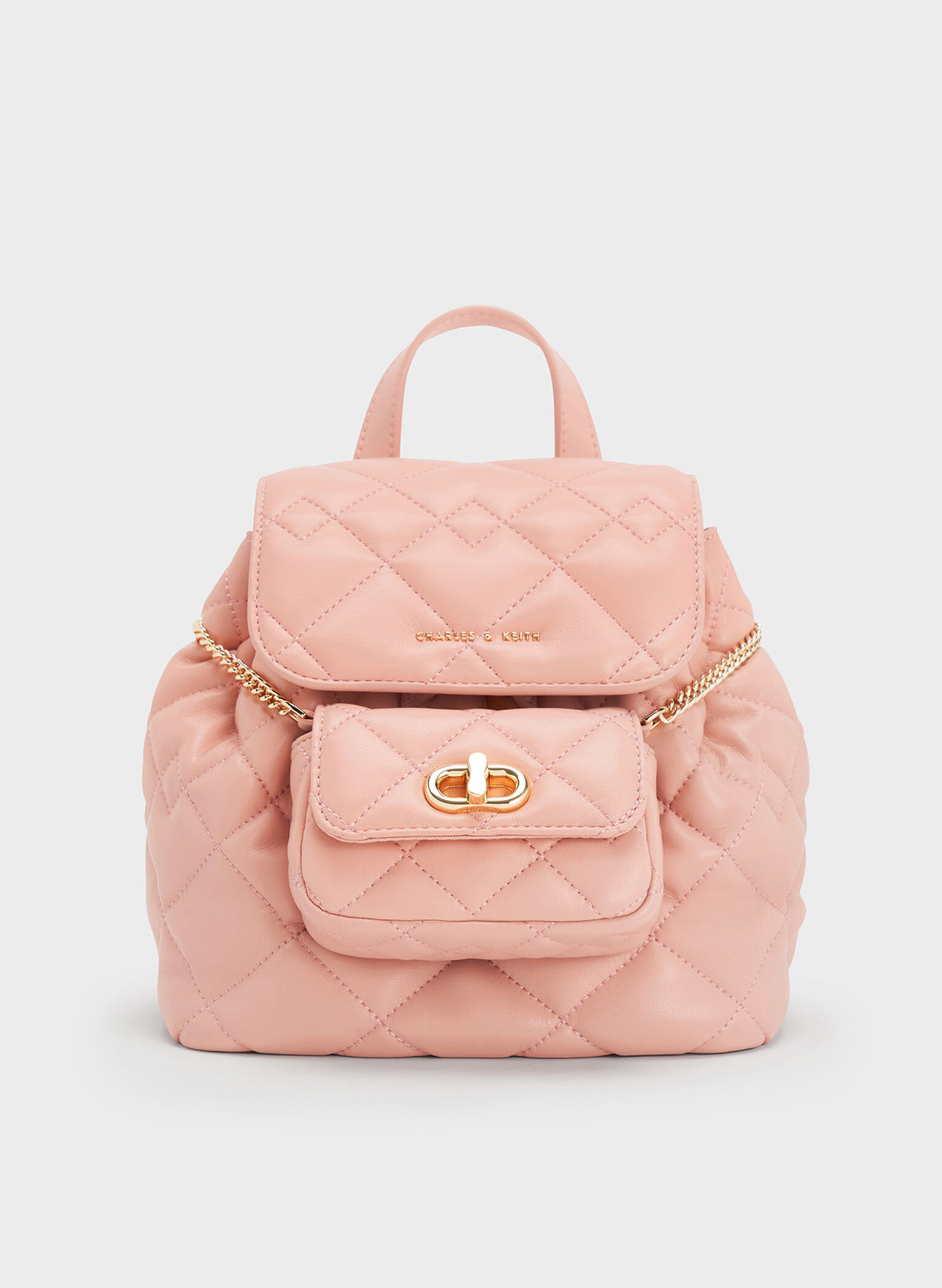 Aubrielle Quilted Backpack, Pink, hi-res