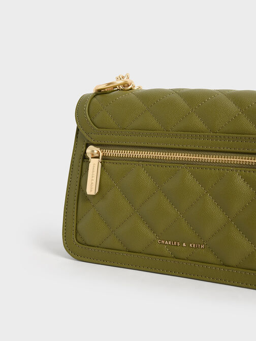 Micaela Quilted Chain Bag, Avocado, hi-res
