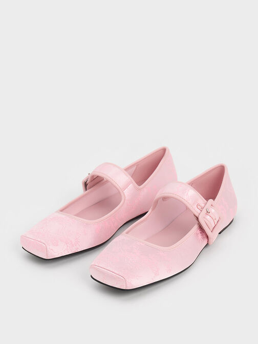 Clementine Recycled Polyester Mary Jane Flats, Light Pink, hi-res