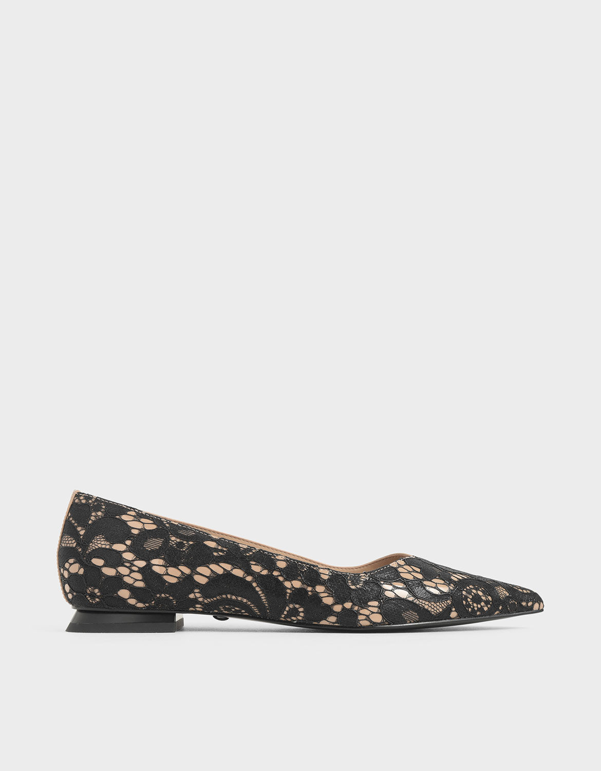 nude patent ballet flats