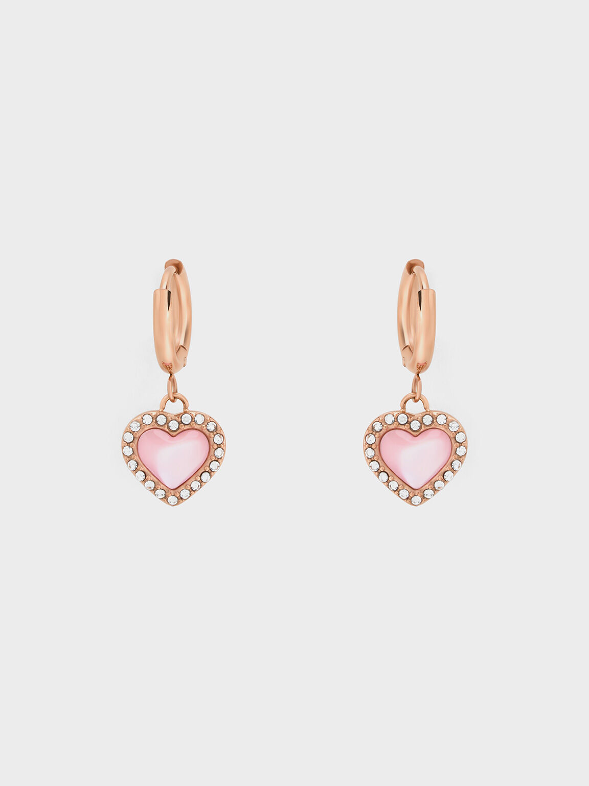Stone hoop earrings clearance