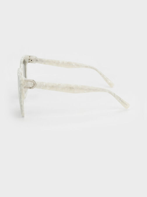 Gabine Oversized Butterfly Sunglasses, Pearl, hi-res