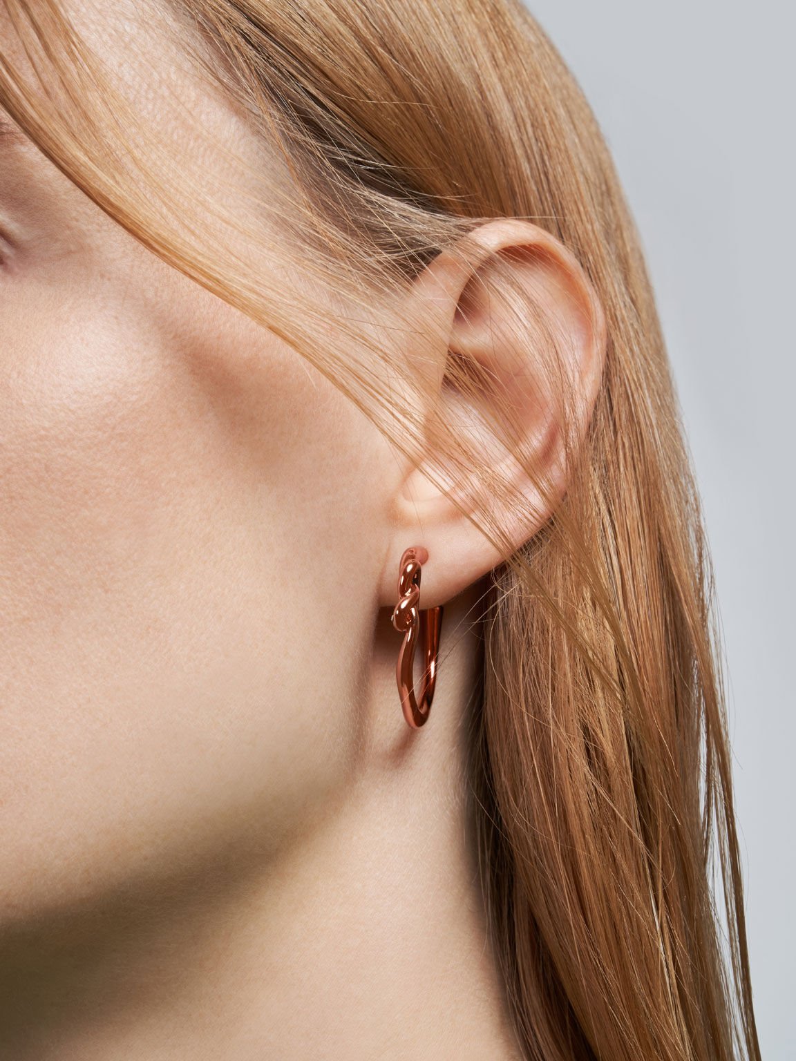 Swarovski® Crystal Embellished Heart Hoop Earrings, Rose Gold, hi-res