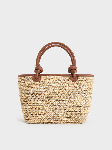 Sabine Raffia Knotted-Handle Tote Bag, Multi, hi-res