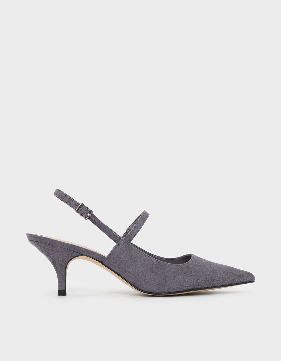 Grey kitten heels clearance