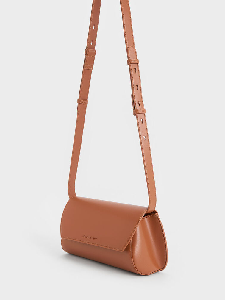 Cassiopeia Front Flap Shoulder Bag, Tan, hi-res