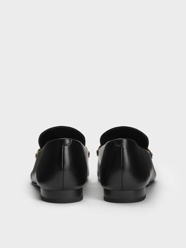 Metallic-Accent Loafers, Black, hi-res
