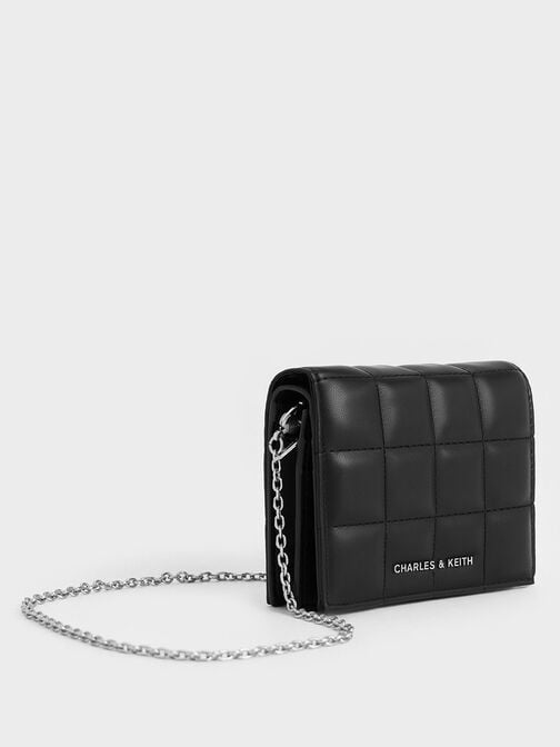 Quilted Mini Wallet, Noir, hi-res