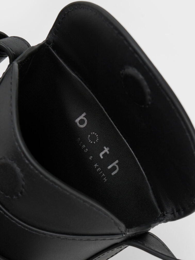 Jules Leather Belted Bucket Bag, Black, hi-res