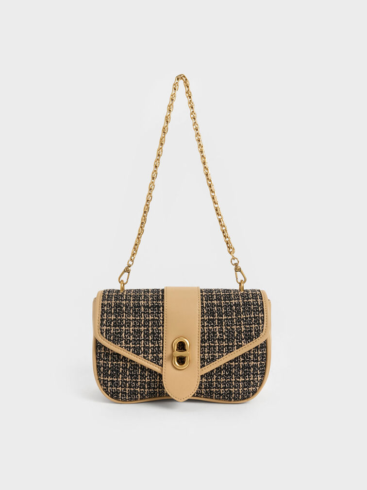 Aubrielle Tweed Panelled Crossbody Bag, Multi, hi-res