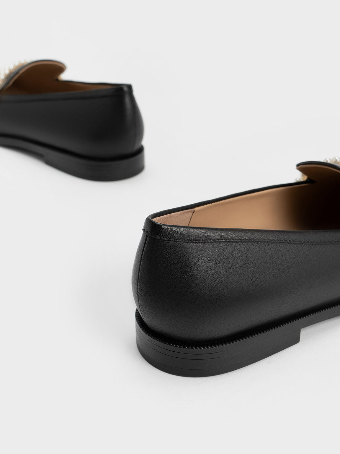 Black Beaded Penny Loafers - CHARLES & KEITH US