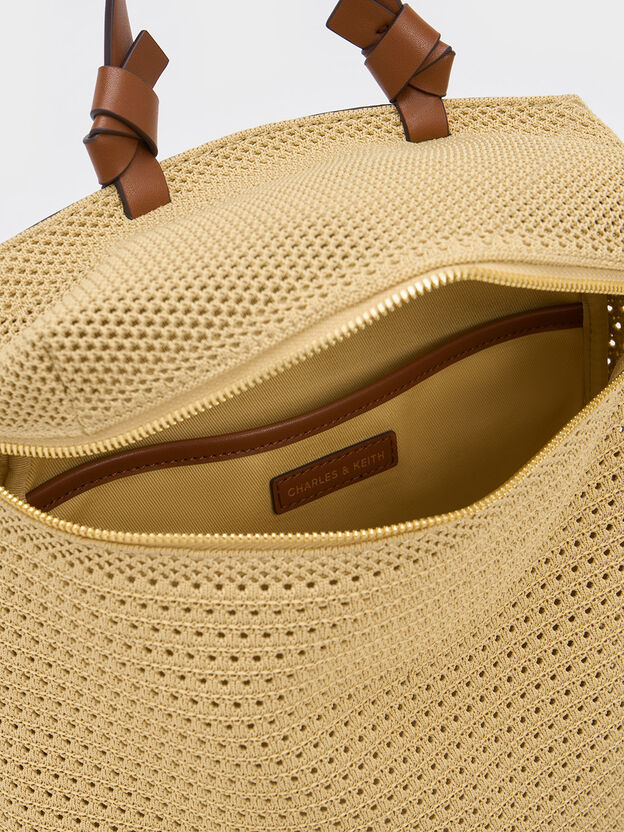 Ida Knitted Backpack, Beige, hi-res