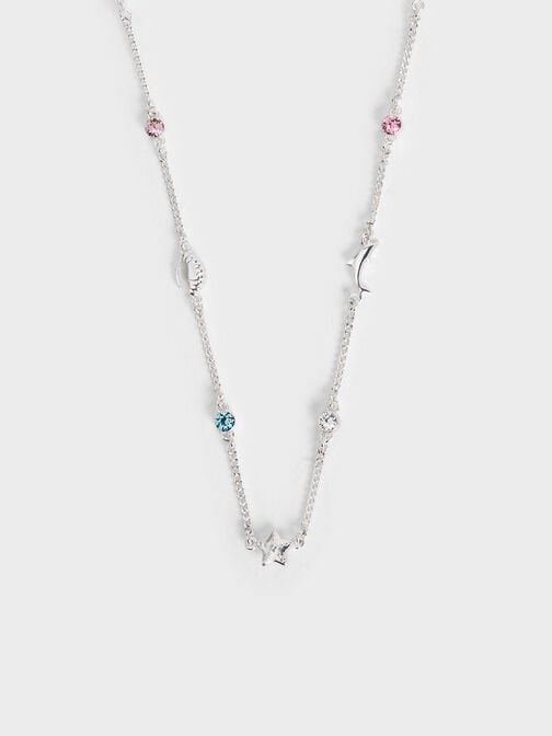 Oceana Crystal Necklace, Silver, hi-res