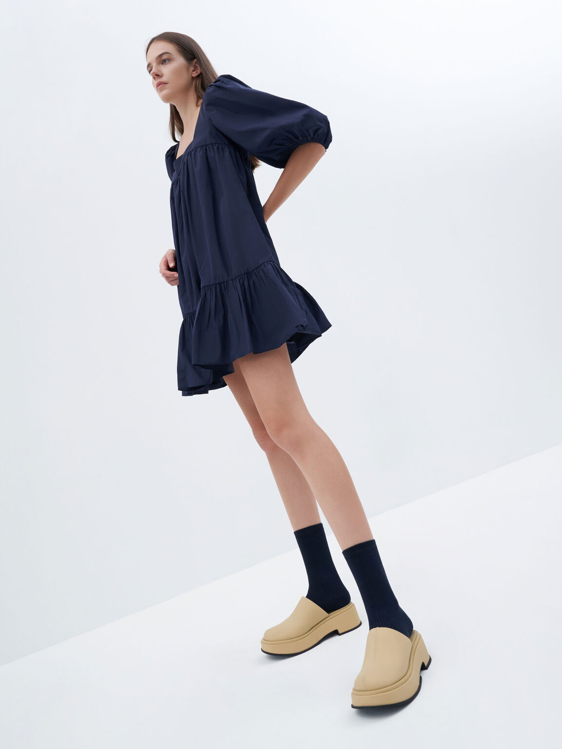 Platform Clogs, Yellow, hi-res