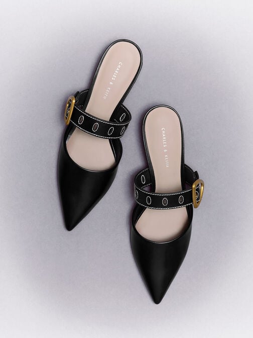 Sepphe 皮帶釦穆勒鞋, 黑色, hi-res