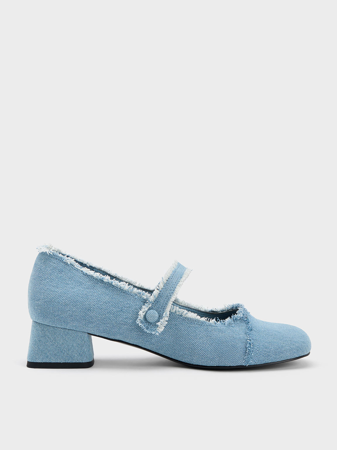 Denim Block Heel Mary Janes