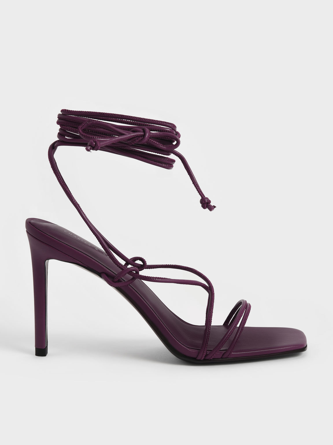 Strappy Tie-Around Stiletto Sandals, Purple, hi-res