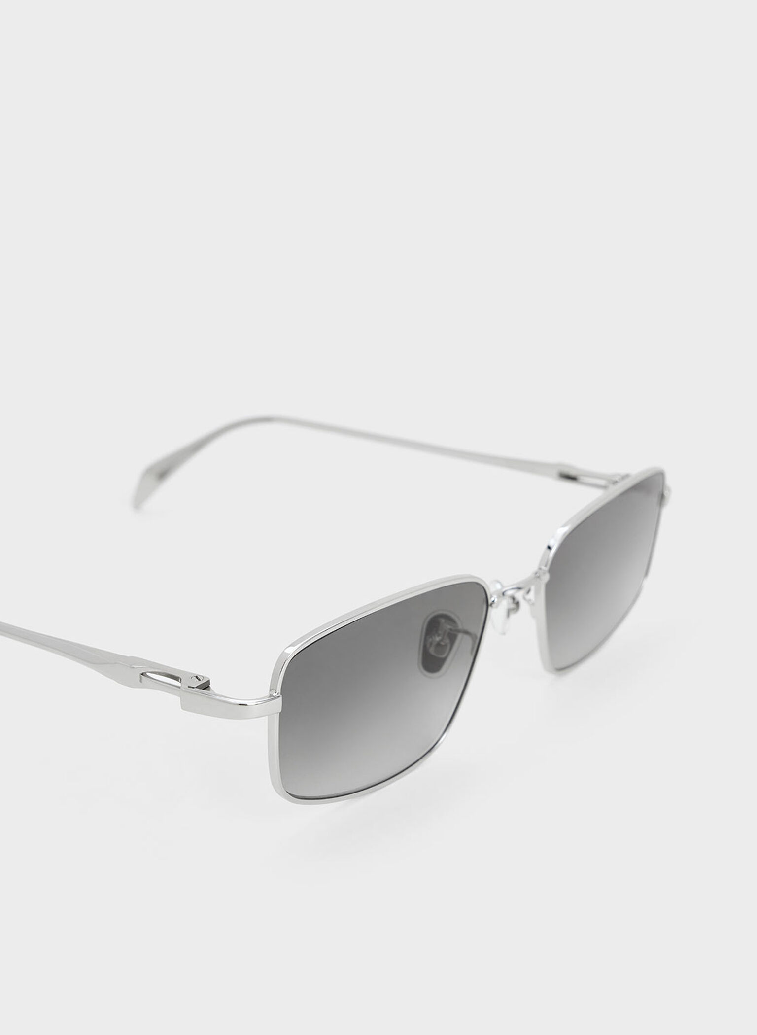 Inara Metallic-Rim Sunglasses, Silver, hi-res