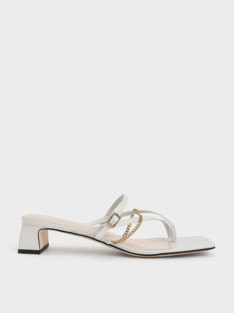 Chain Link Toe-Ring Sandals, Chalk, hi-res