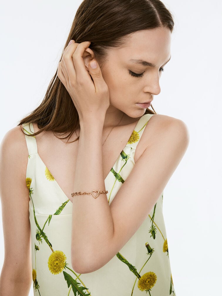 Annalise Heart Bracelet, Rose Gold, hi-res