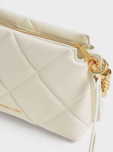 Danika Chunky Chain Padded Bag, Cream, hi-res