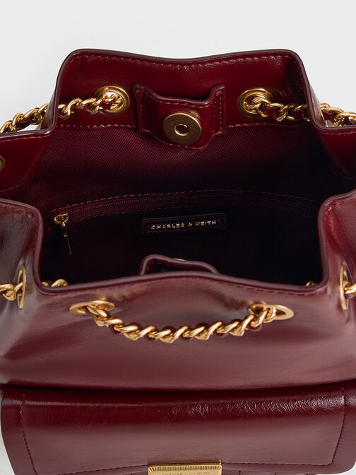 Mochila Donna de efecto arrugado, Burgundy, hi-res