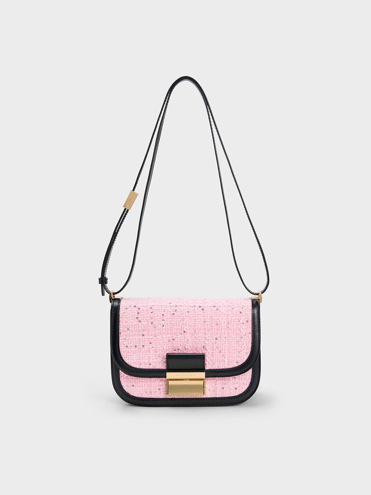 Bolso Charlot de tweed, Multicolor, hi-res