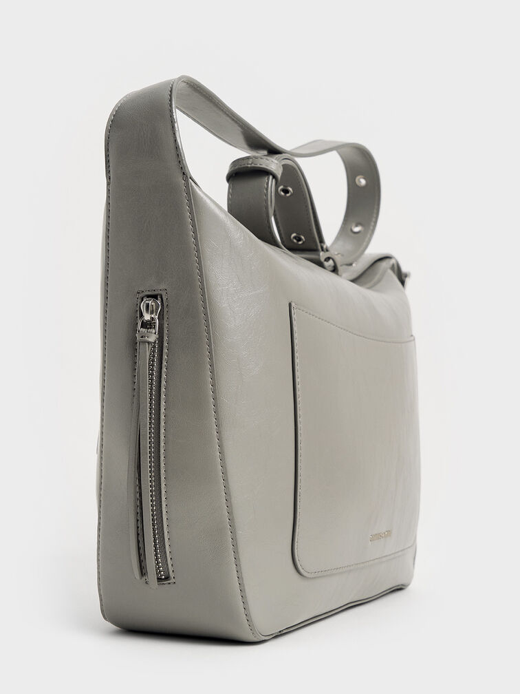 Xylia Hobo Bag, Grey, hi-res
