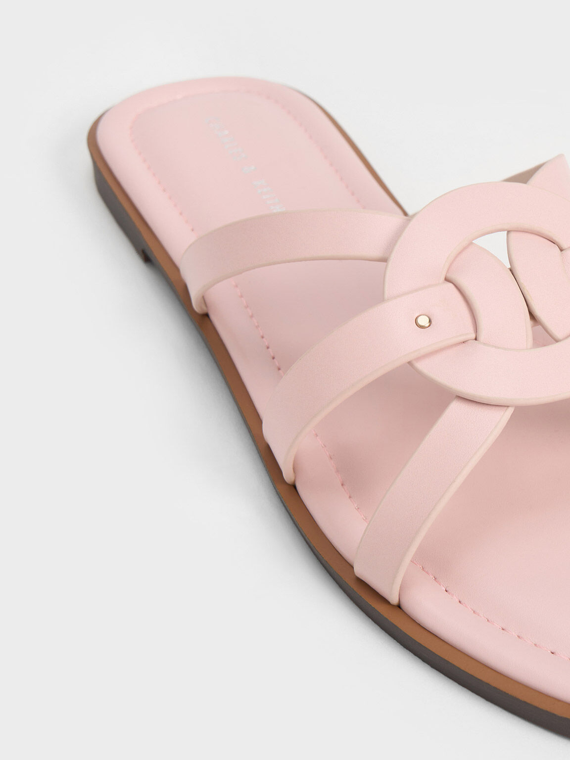編織圓環拖鞋, 淺粉色, hi-res