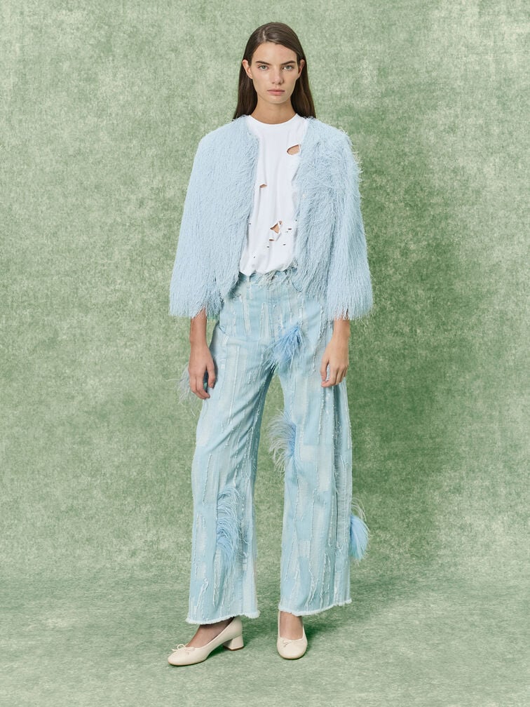 Bow Ballet Pumps, Chalk, hi-res