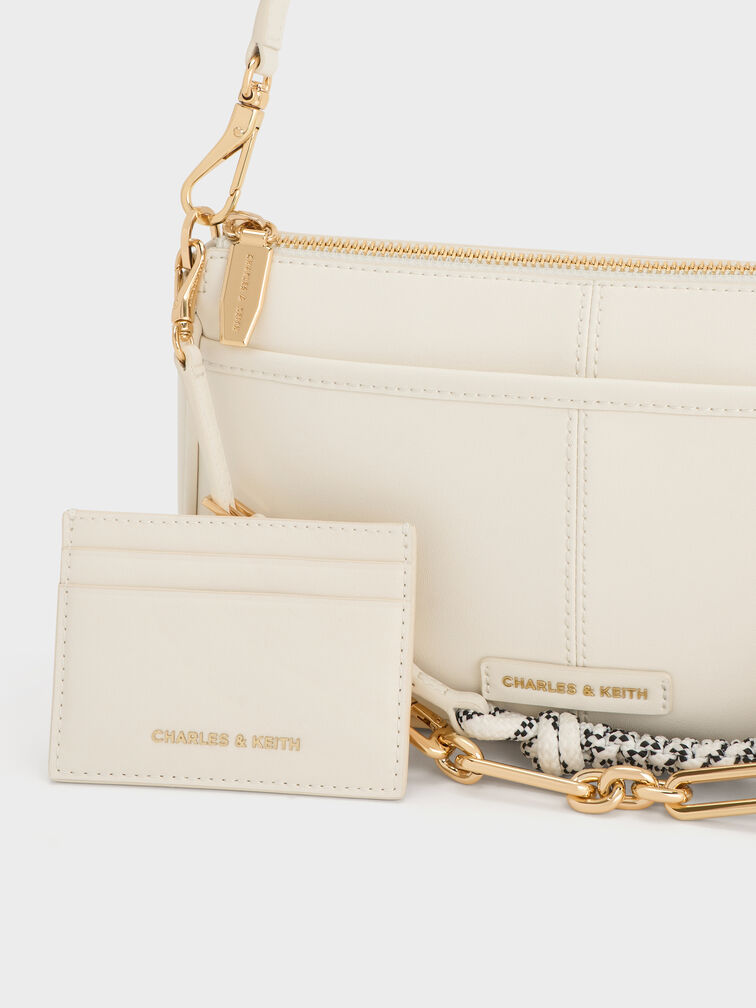 Addison Knotted-Rope Shoulder Bag, Cream, hi-res