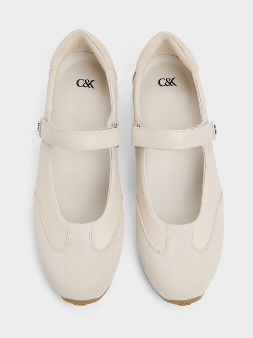 Jace Leather & Suede Mary Jane Sneakers, Chalk, hi-res