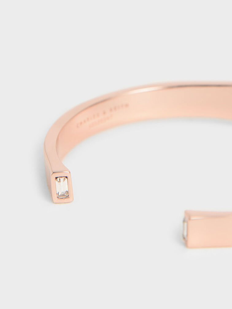 Charles & Keith - Women's Swarovski Crystal Cuff Bracelet, Rose Gold, R