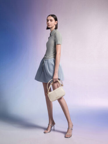 Addison Knotted-Rope Shoulder Bag, Cream, hi-res