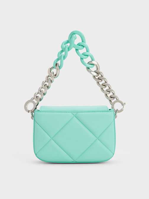 Mini Danika Chunky Chain Padded Bag, Mint Green, hi-res